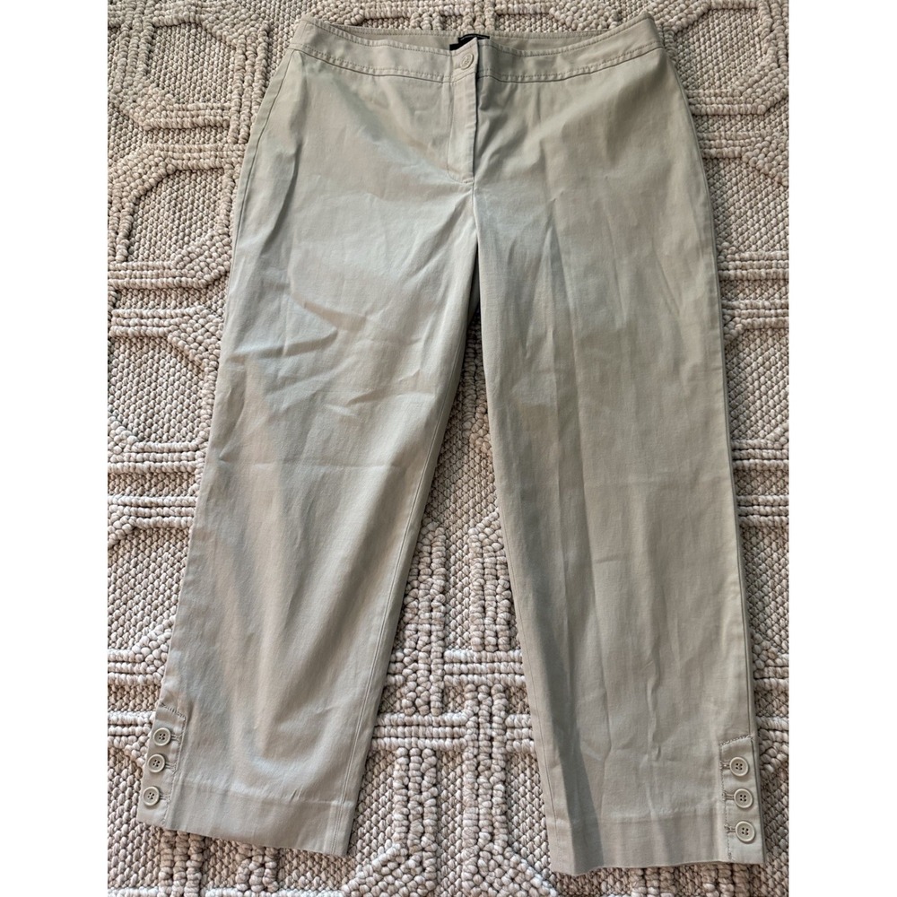 Talbots The Perfect Skimmer Pants Tan Khaki Cropped Chino Stretch Ladies 10
